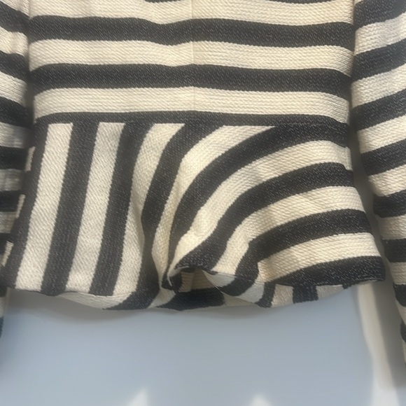 The Limited navy and off white striped tweed style jacket  size XS. - Picture 7 of 10